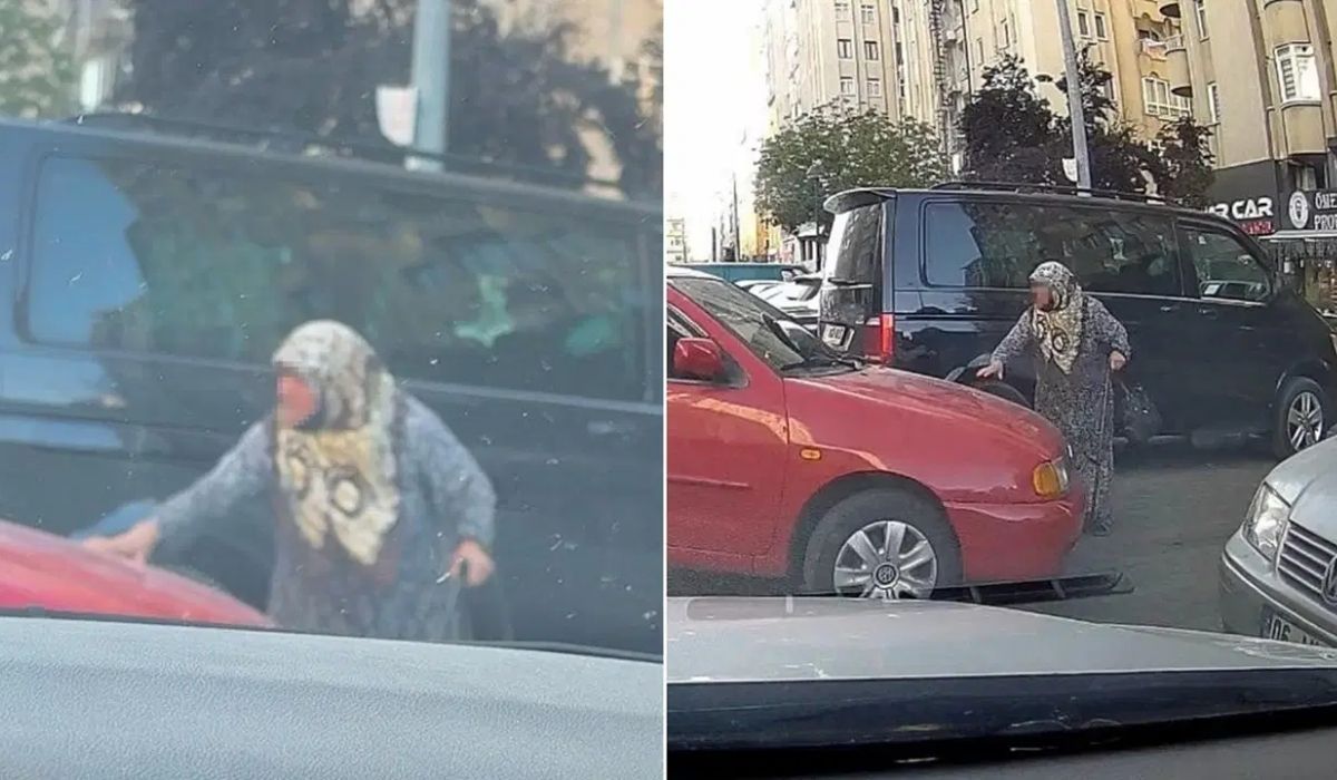 Park yeri tartışması büyüdü Yaşlı kadın direndi, sürücü uzaklaştı