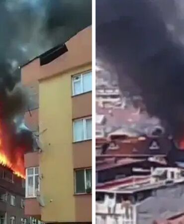 İstanbul’da korkutan yangın Gaziosmanpaşa’da alevler apartmana sıçradı