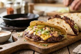 Sosyal medyada gündem olan lezzet Evde Smash Burger Taco nasıl yapılır